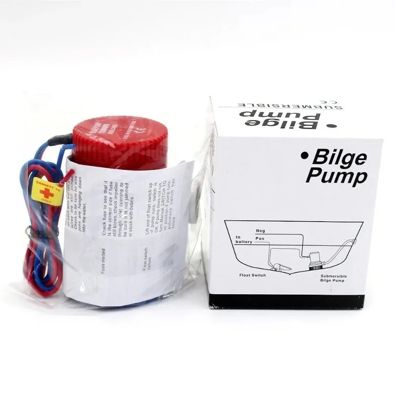 Mini Boat Bilge Pump, Submersible Kayak Rule Water, Electric, 1100GPH, 12 V, 24V, 220V, 1100 GPH Volt, Garden Rinse Wash