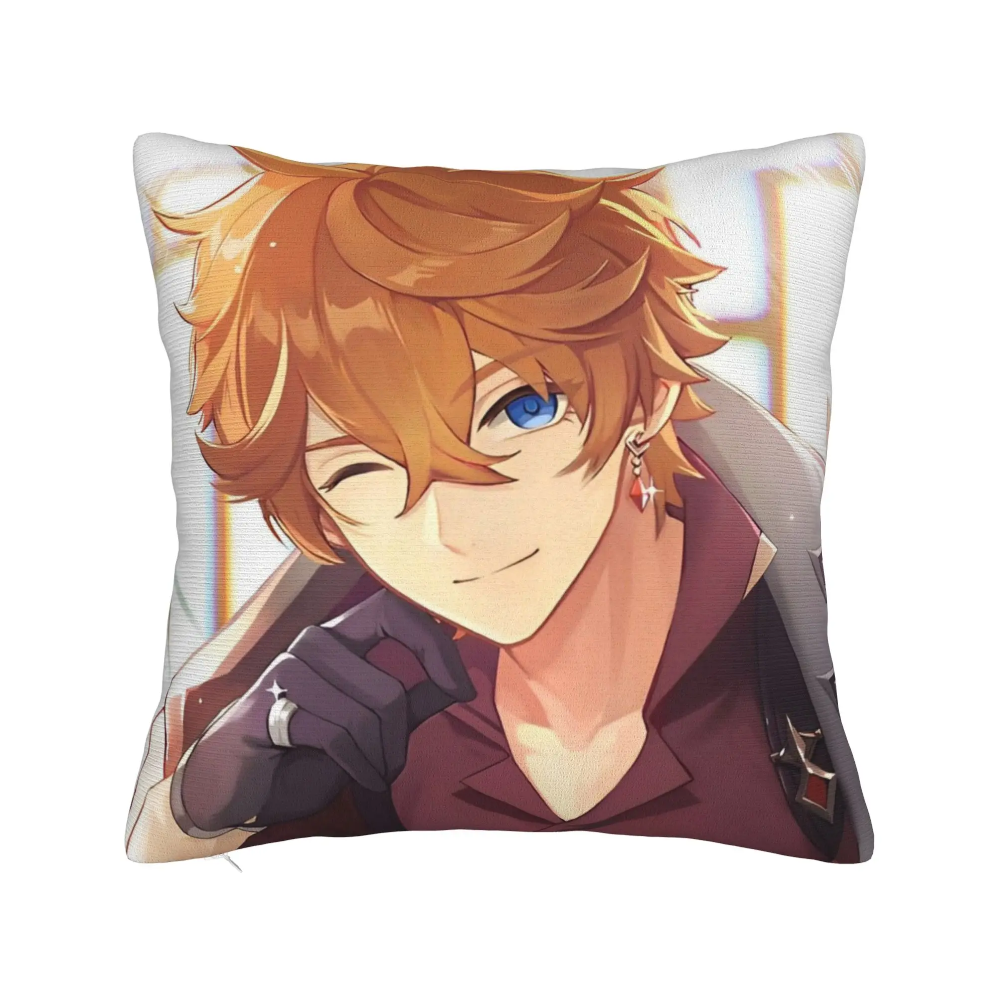 Childe Tartaglia Face Pillowcase Printed Cushion Cover Decorations Genshin Impact Pillow Case Cover Bed Dropshipping 40X40cm