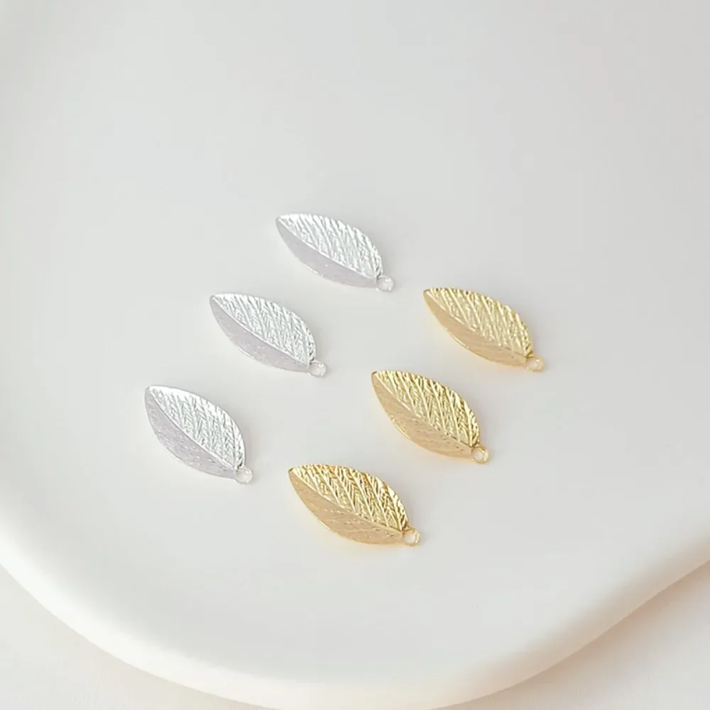 

Silver 14K Gold-plated Three-dimensional Leaf Pendant, DIY Handcrafted Bracelet, Necklace, Leaf Ear Pendant Accessory
