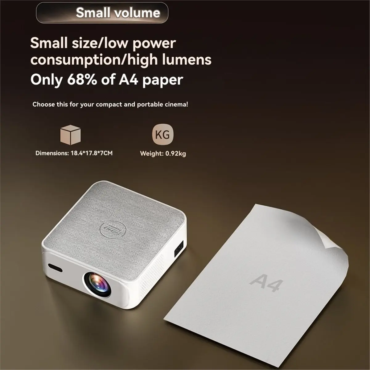 INABEZ T30 Intelligent Android WiFi Projector Home Cinema Bedroom Wall Projection Portable Mobile Projector US PLUG
