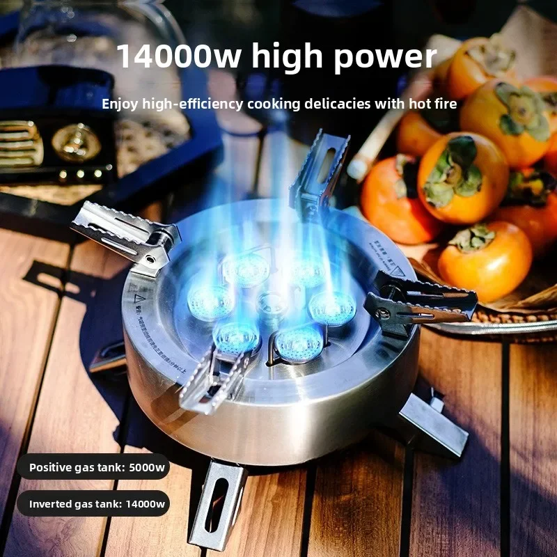Multi-head split gas stove 14000W stir-fry outdoor BC camping burner igt gas stove