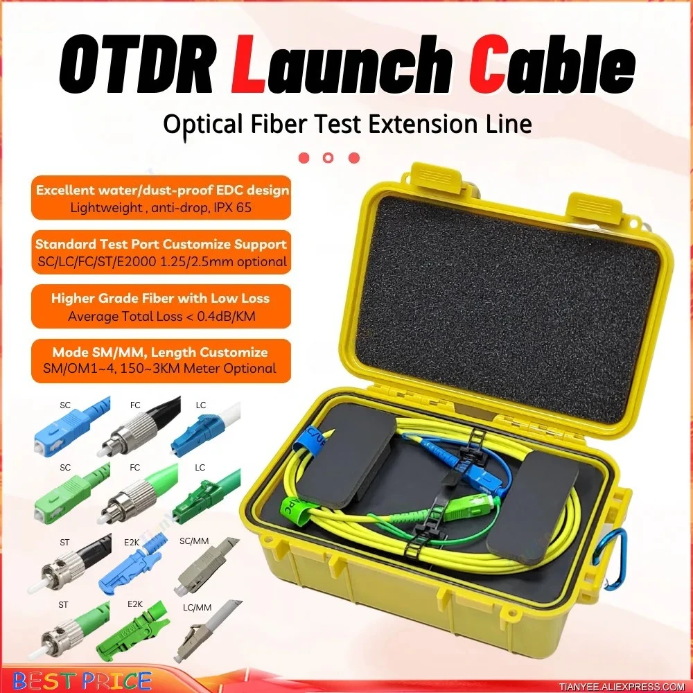 SC/APC-SC/APC OTDR Dead Zone Eliminator Fiber Rings 500M Fibra Optic Reflectmeter Cable Box 1Km 2Km SM 1310/1550nm