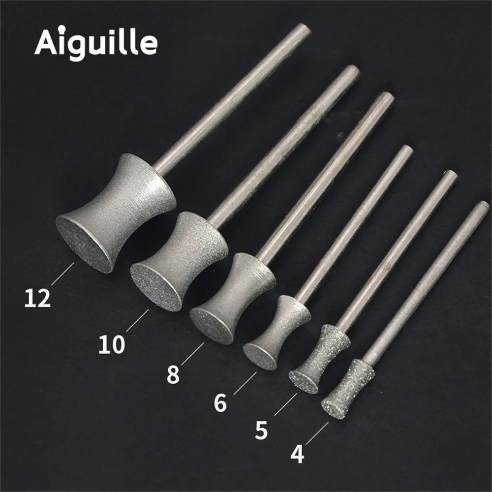Diamond Grinding Burr 3mm Shank 80# Grit for Carbide Hardened Steel Tungsten Rotary Tool Bits
