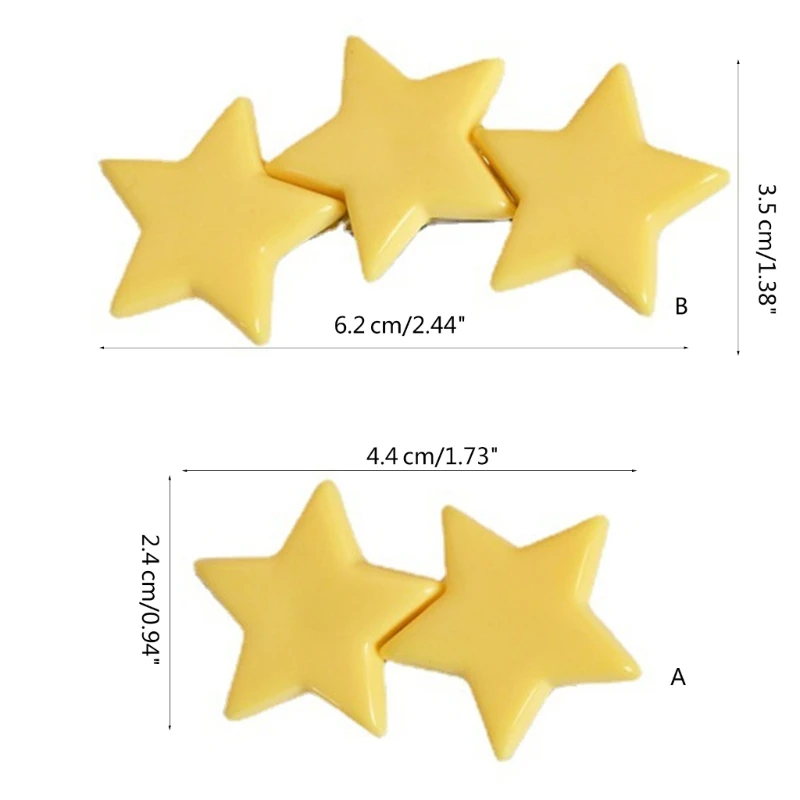 Pinza estrella amarilla para niñas, pasador estrella, horquilla estrella, pasadores estrella para niños