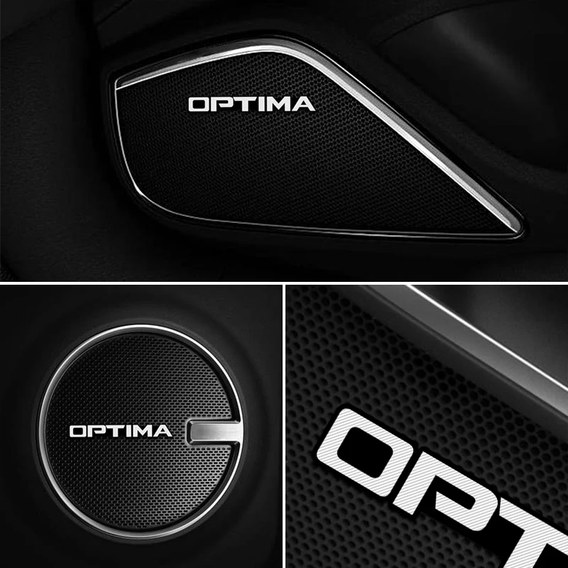 10pcs 3D aluminum speaker stereo speaker badge emblem Sticker for KIA Optima 2014 2018 2019 Car Accessories