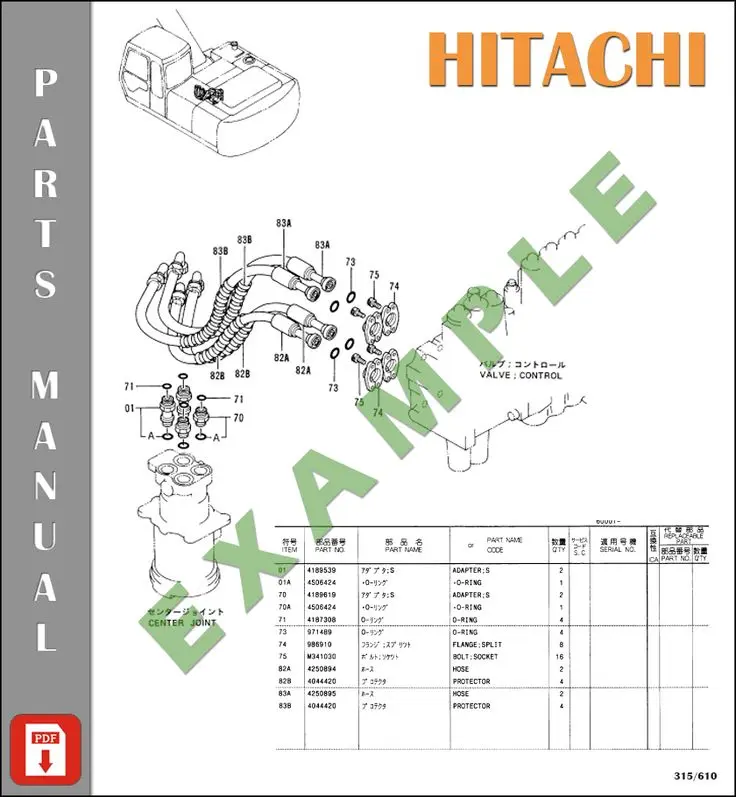 SpecDiag Hitachi Excavator Series ZX ZX8U-ZX890 All Model Part Catalog 2024 PDF