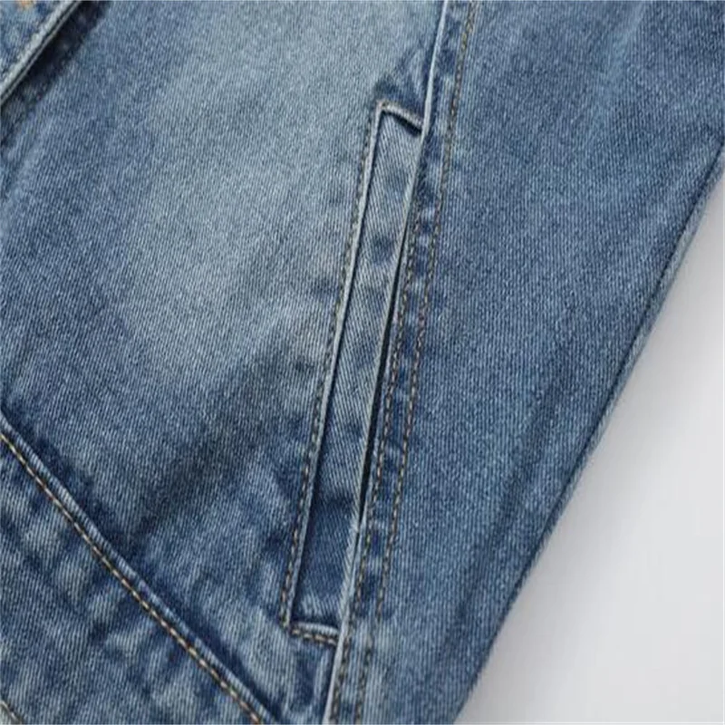 Single Breasted Women Denim Jacket Vest Short Outerwear Large size Sleeveless Slim Hole Jeans Jacket Waistcoats Casual Tops 3XL