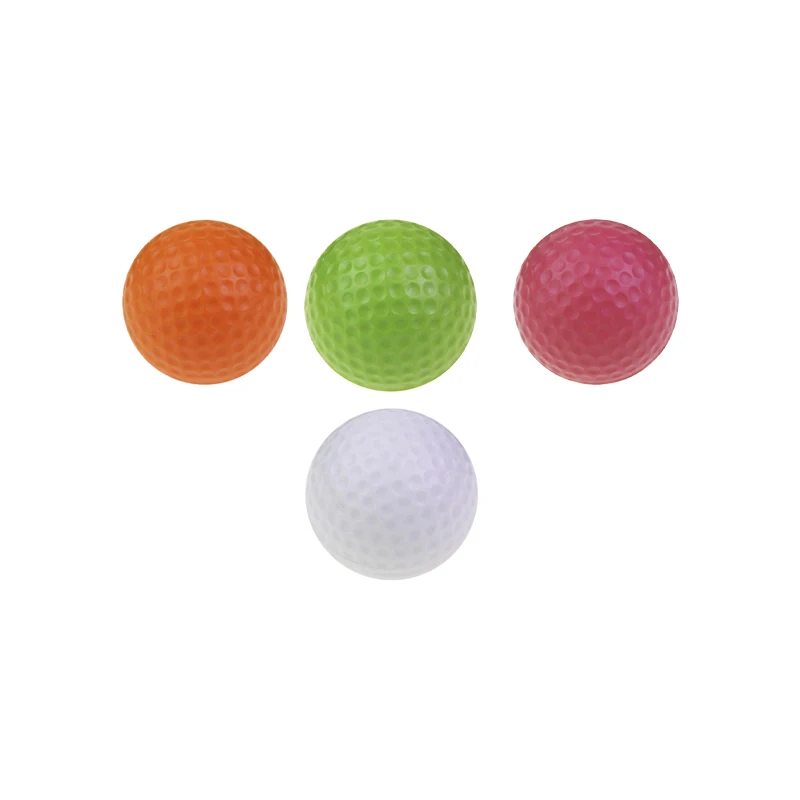 4 قطعة 42 مللي متر كرة جولف ناعمة للتدريب الداخلي والخارجي كرات إسفنجية من البولي يوريثان للاعبي الغولف هدية وردي برتقالي أخضر أبيض اللون