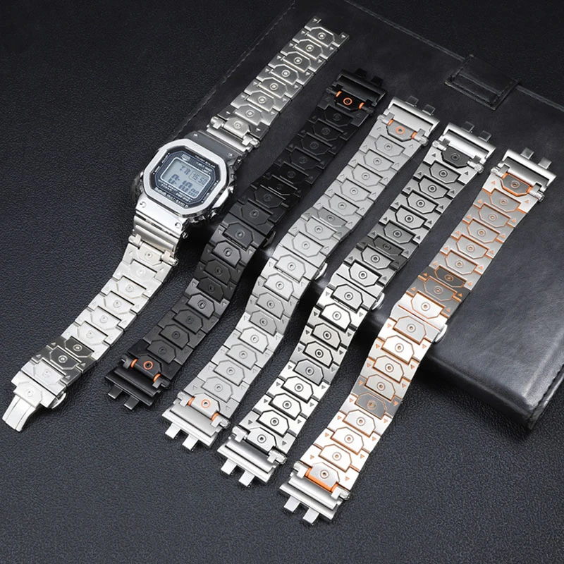 For casio g-shock GMW-B5000 GM-B2100 GMB2100 MRG-B2100D series Modified stainless steel watch belt Men's watch accessories