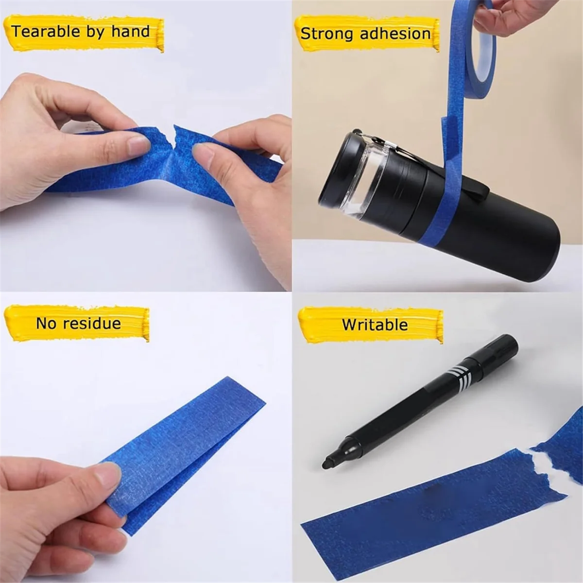 ABXHA Masking Tape Dispenser, Easy to Grip Rounded Handles, Serrated Cutting, Labor Saving Pulley, Saves Time