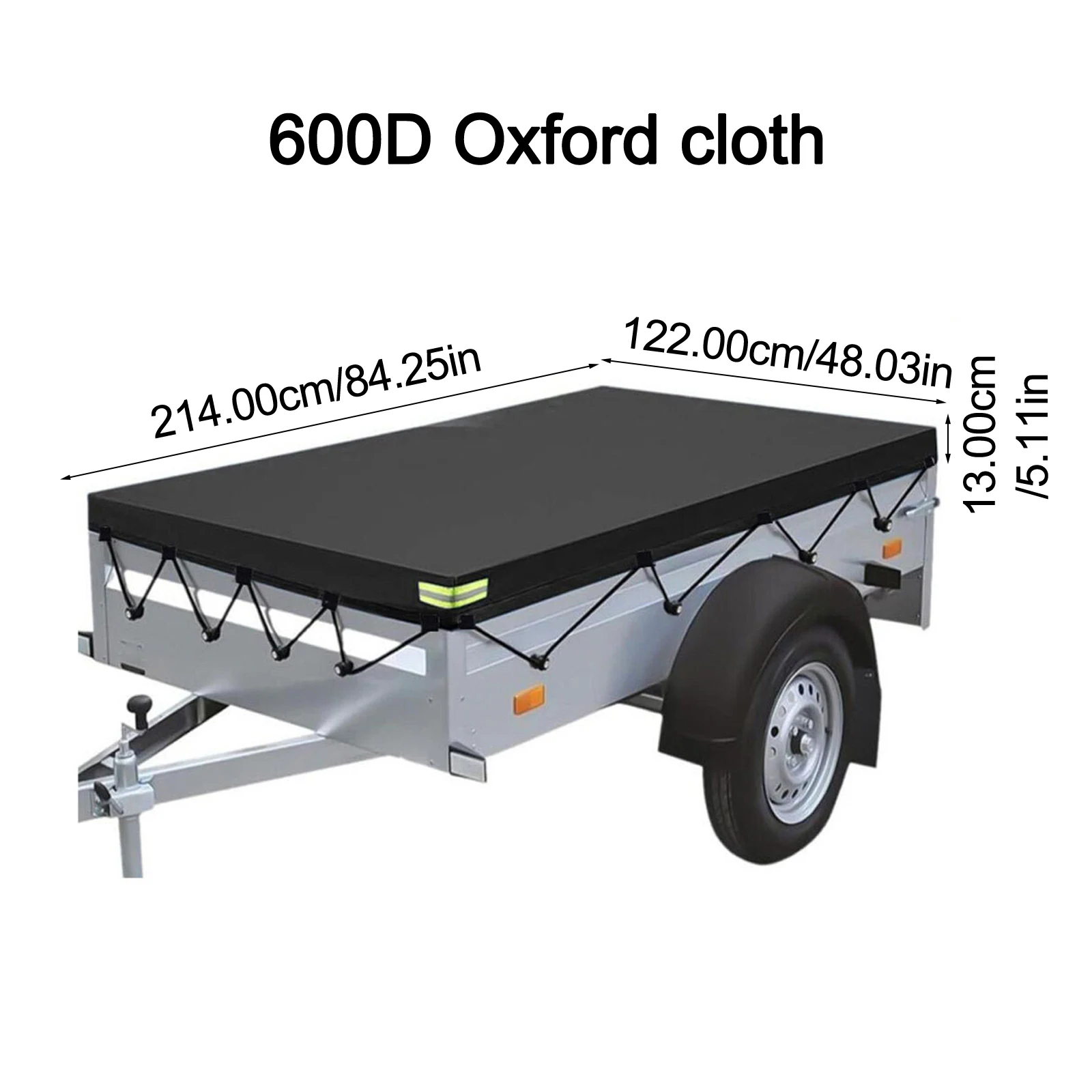 Car Cover Multi-function Cover Parking Safety 600D Oxford Cloth Low Light Visibility Secure Attachment For Outdoor Use