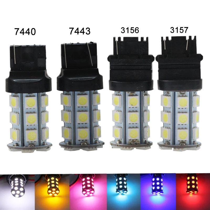 

Led Signal Light T20 7440 W21W 7443 T25 3156 P27W 3157 P27/7W 12V 24V Super No Error Free Auto Vehicles Truck Car DRL Brake Bulb