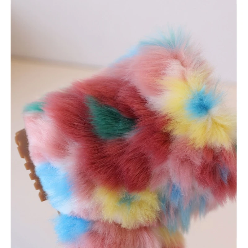 Fashion Show Camouflage Color Kids Snow Boots Winter Warm Plush Baby Girls Ankle Boots Graffiti Children's Shoes