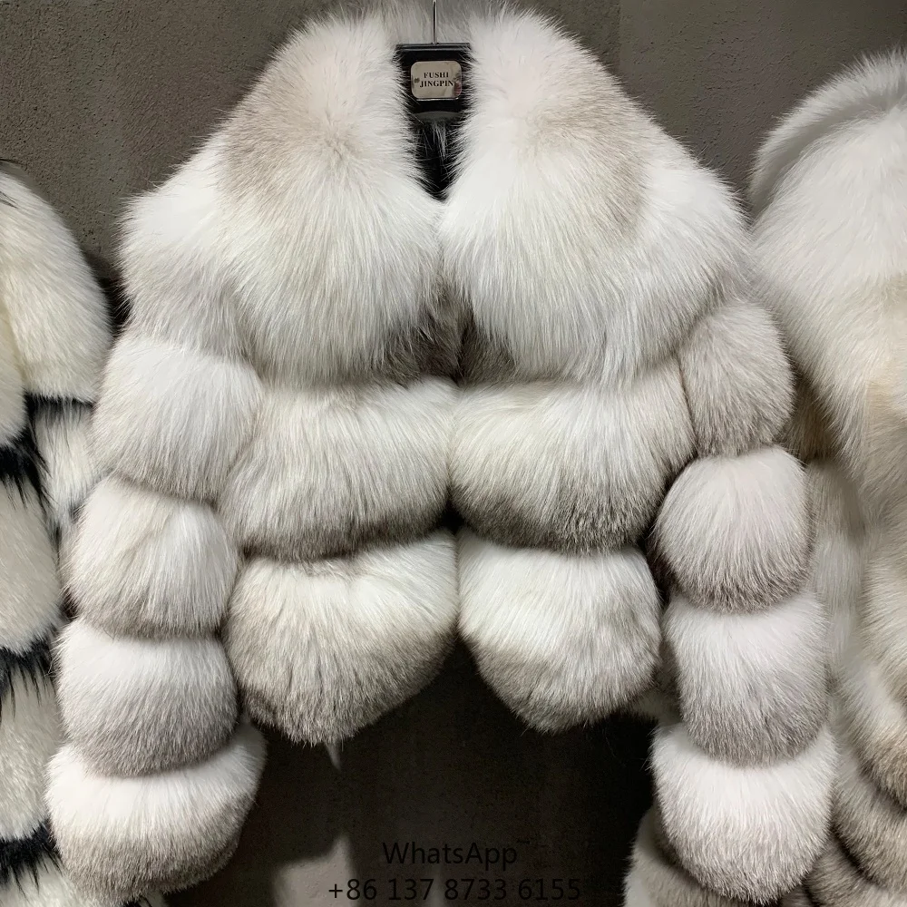 Female Fur Jacket With Collar Ladies Real Fox Coat Women Natural Fur Cloth