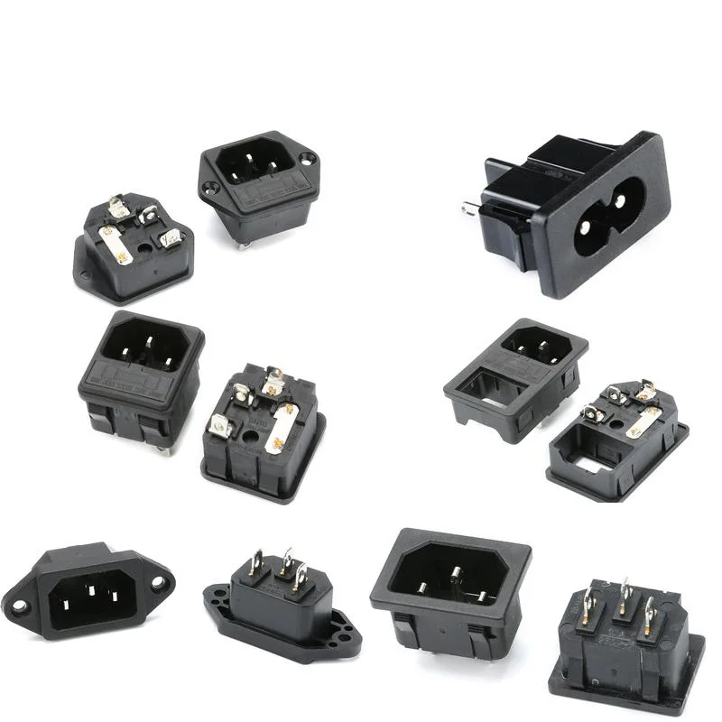 5/10pcs AC Power Socket Electrical Plug Sockets SP-862/SP-861/SS-8B-2/AC-05/3P Copper Feet Rectangular Power Charging Connector