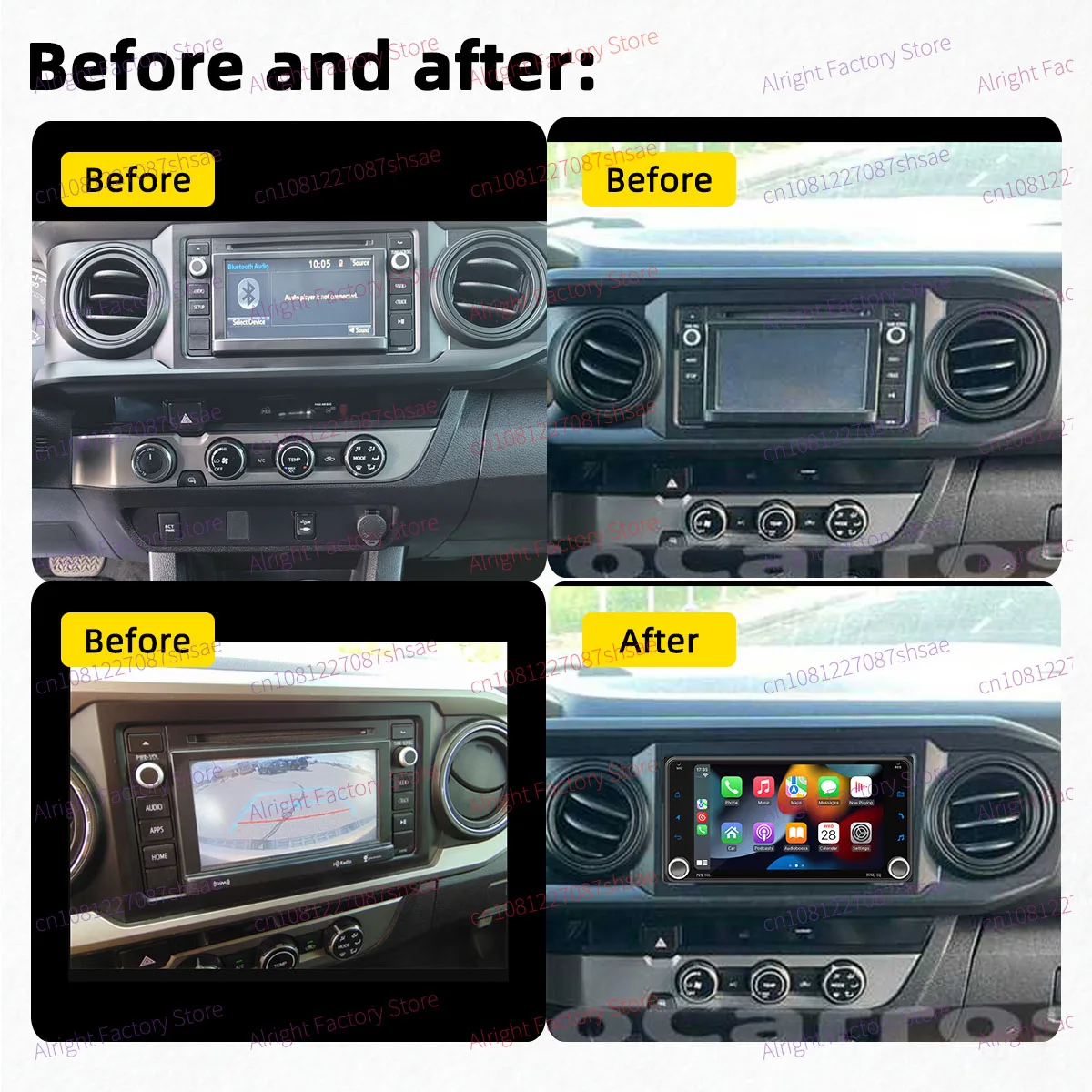 2Din Android Radio Car Multimedia for Toyota Tacoma 2016-2023 Head Unit GPS BT WIFI Stereo 7