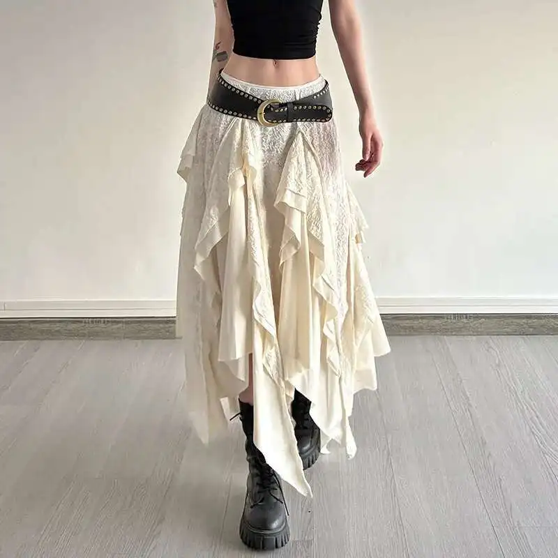 

Irregular Half Skirt With American Design Sense For Women In Summer, Mid To Long Style, Spicy Girl Personality, Street Style,