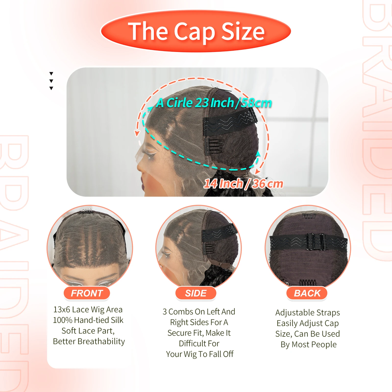 26 بوصة كورنو شعر مستعار مضفر 13x6 الدانتيل الشفاف الجبهة موجة عميقة خصلات الشعر المستعار الاصطناعية غريب مجعد خصلات الشعر المستعار البرازيلي للنساء