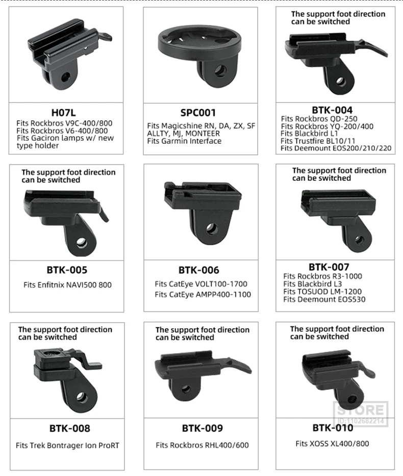 Bicycle Headlight Bracket Stand Front Fork Mount MTB Bike Light Holder for Gaciron/ Rockbros/ Enfitnix/ CatEye/Trerk