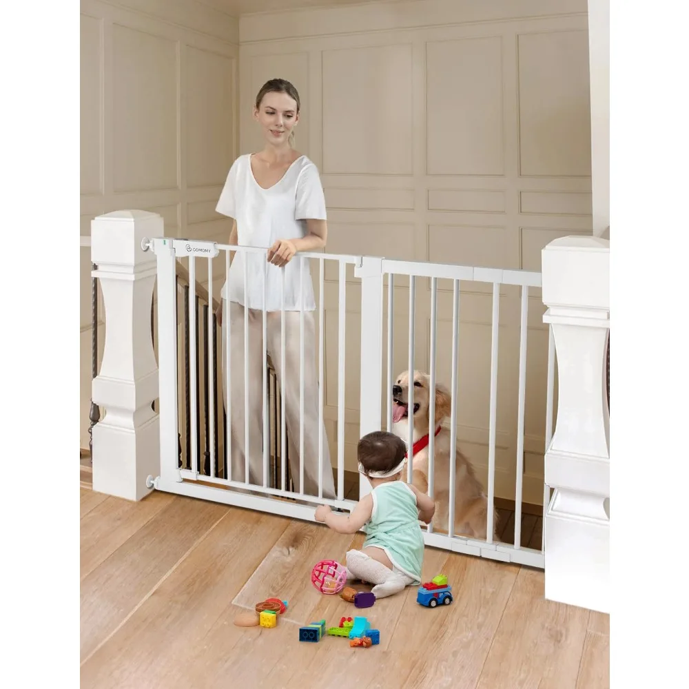 

Extra Wide 30 Inch Tall Baby Gate for Stairs Pressure Mounted Pet Gate with Auto Close Door for Wide Openings 29.5 to 51.6