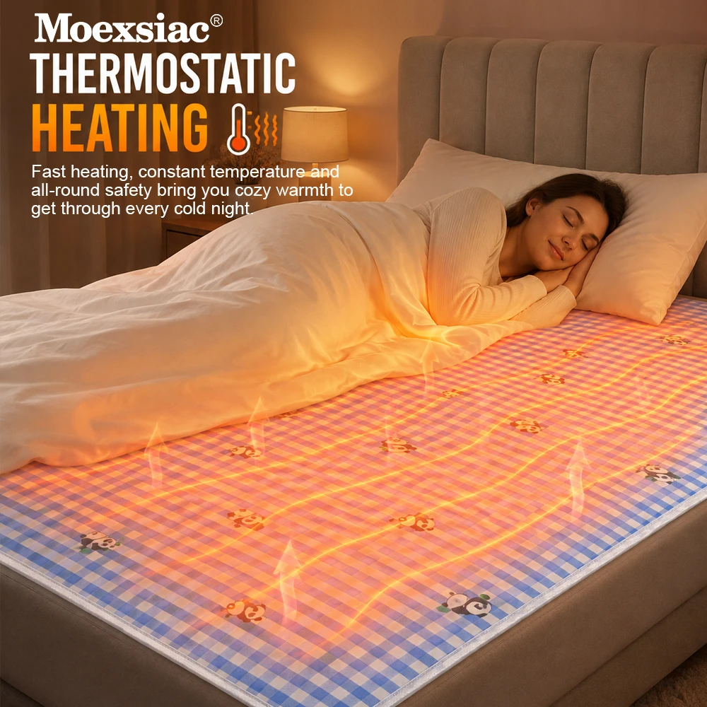 Electric Heating Blanket 220V Thick Thermostat Heating Pad, Multi‑Size 70‑180cm Safe Winter Warmer for Home Bed Sofa Office Use
