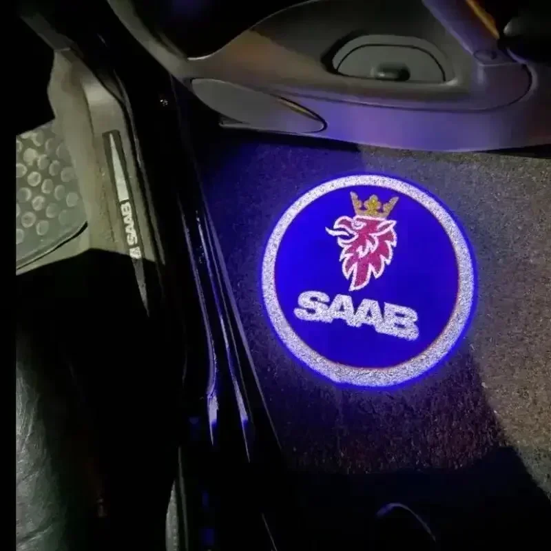 For Saab 9-3 93 2003-2012 Saab 9-5 95 1998-2011 Led Wireless Door Logo Light Welcome Decor Lamp Laser Atmosphere Car Night Light