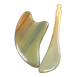 Natural White Yak Ox Horn Gua Sha Scraper Tendon Stick Facial Massage Beauty Health Relax Eye Face Neck Back Body Massager Tool