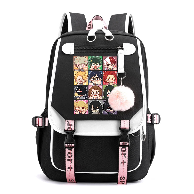 

Fashion Backpack Hot Anime Cartoon Deku Todoroki Shoto Bakugou Katsuki Printing Backpack Girls School Bags Women Men Backpack