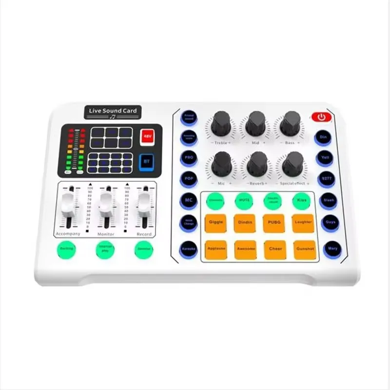 

Living Stream Sound Card Audio Studio Recording Interface Mixers Music Card With Sound For Live Mobile Phone PC