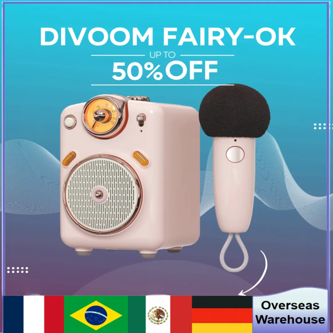 Divoom Fairy-ok Portable Bluetooth Speaker With Voice Change TF Card With Microphone Karaoke Function Smart Home Sound Box Gifts