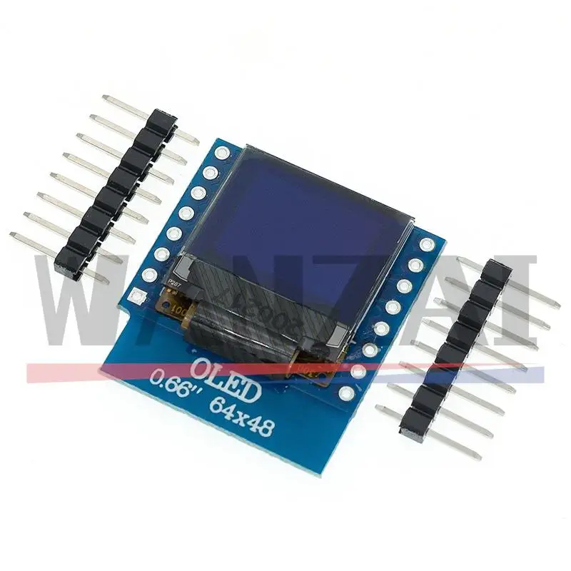 شاشة عرض LCD LED OLED مقاس 0.66 بوصة متوافقة مع WEMOS D1 MINI ESP32 64X48 شاشة 0.66 بوصة وحدة oled مقاس 0.66 بوصة IIC I2C