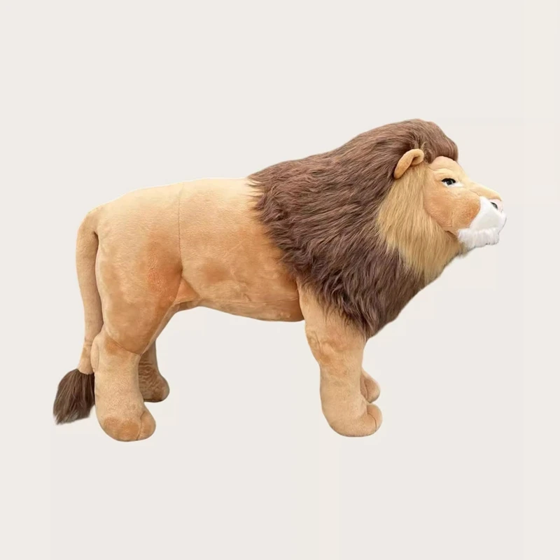 Quality Simulation Male Lion Plush Toy Giant Animal Lions Toy Photography Props Home Decorations Boys Birthday Christmas Gifts