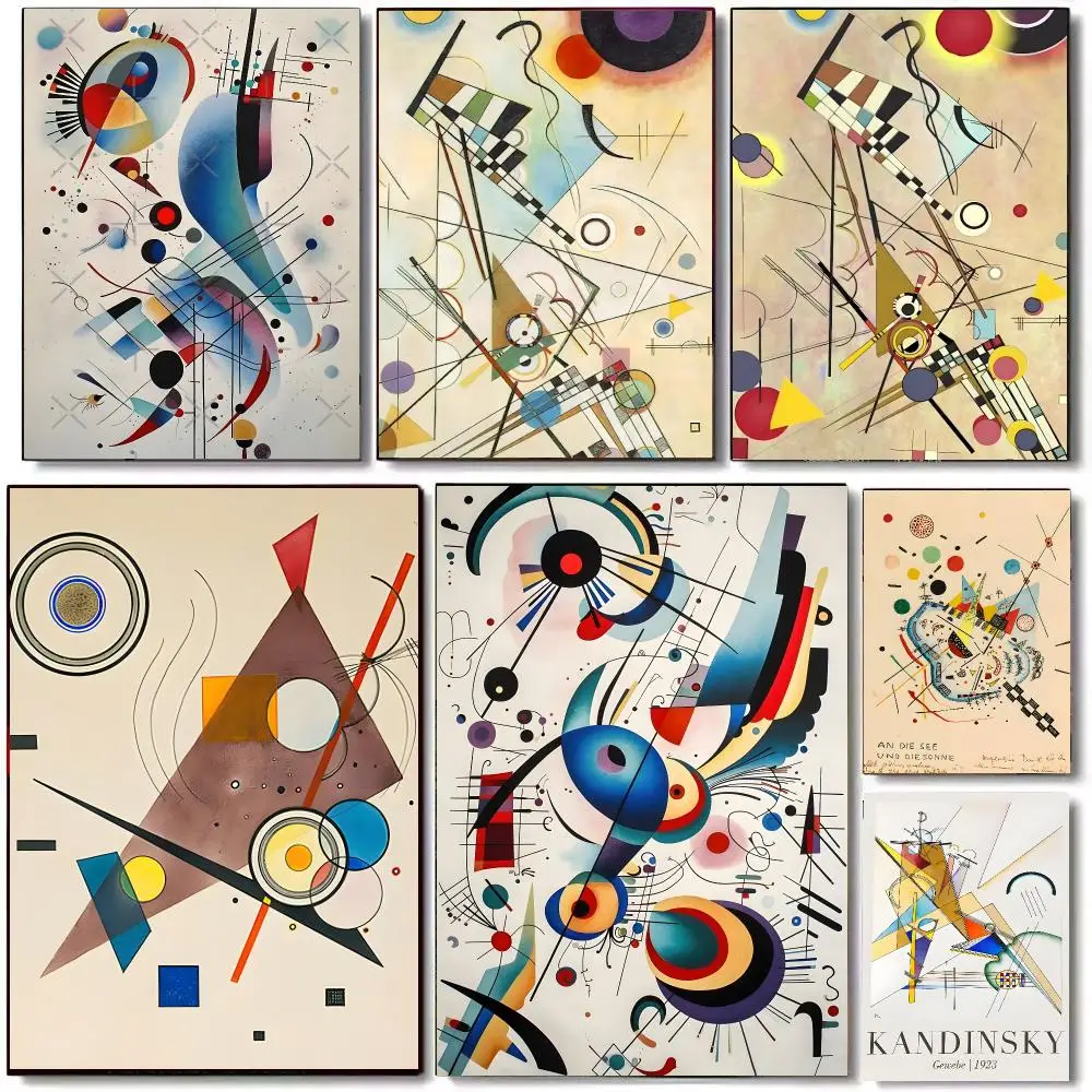 Artist Wassily K-Kandinsky Poster High Quality Bedroom Living Room Aesthetic Wall Decoration Painting Stickers Gift