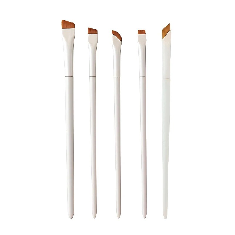 Brosse Eyeliner à lame Ultra fine, brosse à sourcils plate à Angle fin, pinceaux de maquillage sous les yeux, brosse à détails précis, blanche