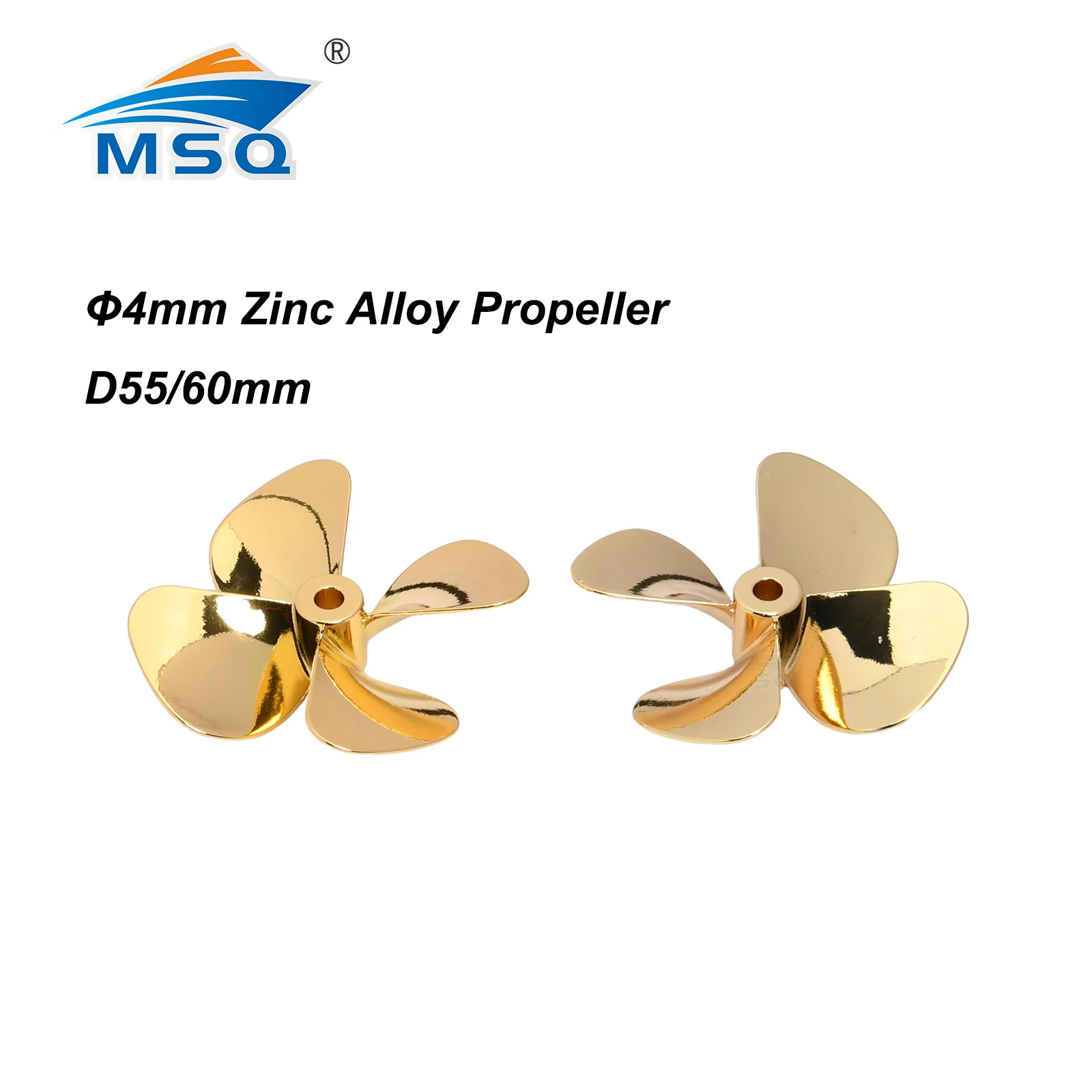 1pc Rc Boat 4 Blades Zinc Alloy Propeller D55mm/D60mm Metal Screw Left/Right for 4mm Prop Shaft Rc Bait Boat