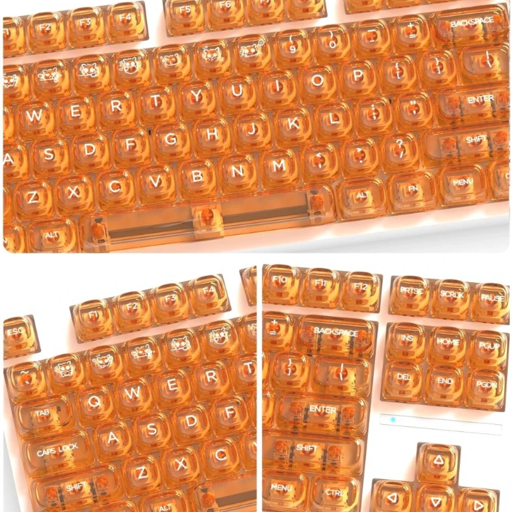 MOA Crystal-Clear Keycaps PC Key Caps Compatible with Mechanical Keyboard DIY 68 75 80 95 108 Unprinted English Keycaps Set view 4