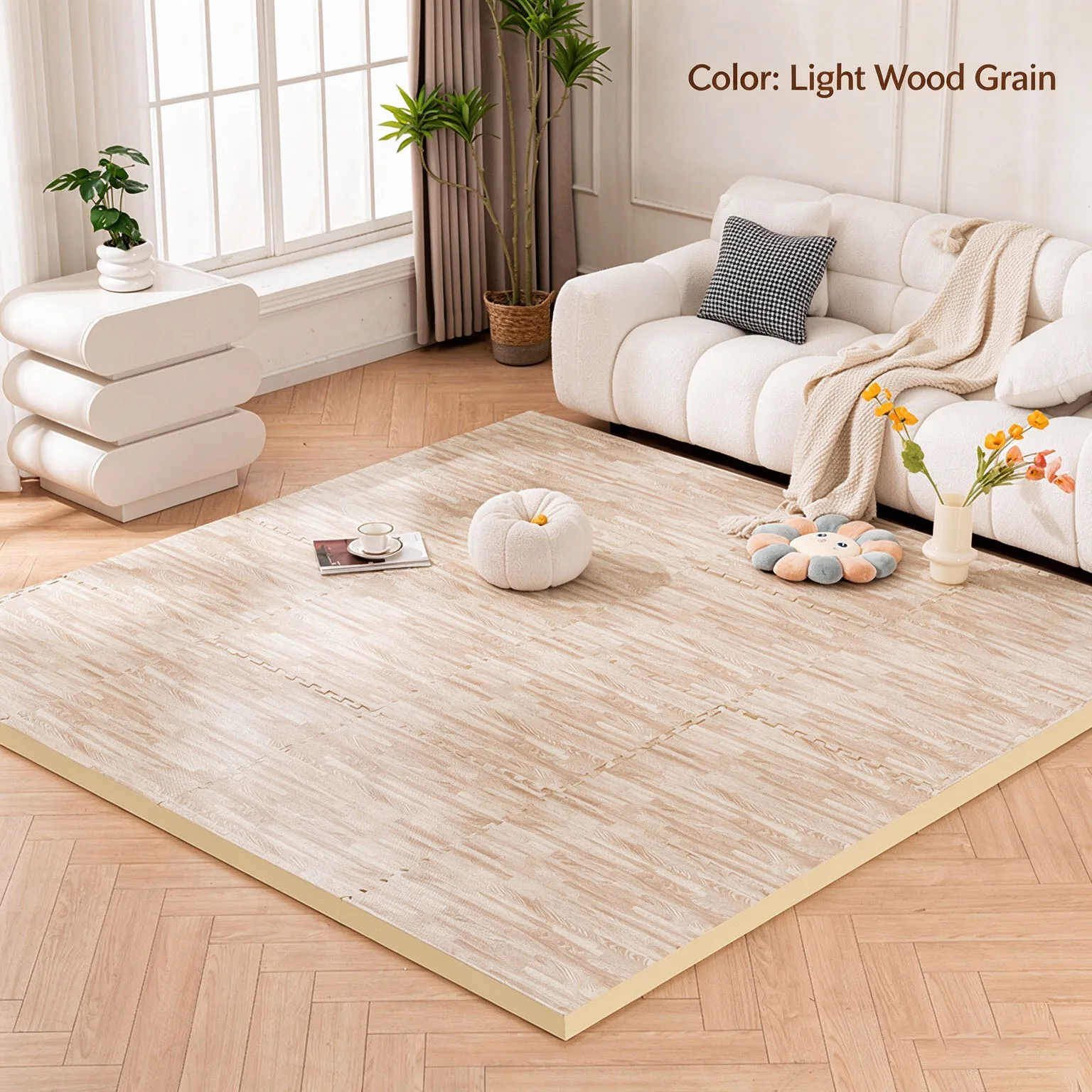 8/12/16Pcs Non-Slip Soundproof Interlocking EVA Foam Floor Tiles, High Density Mat for Home Gym,  Playroom, Pet Area, Garage
