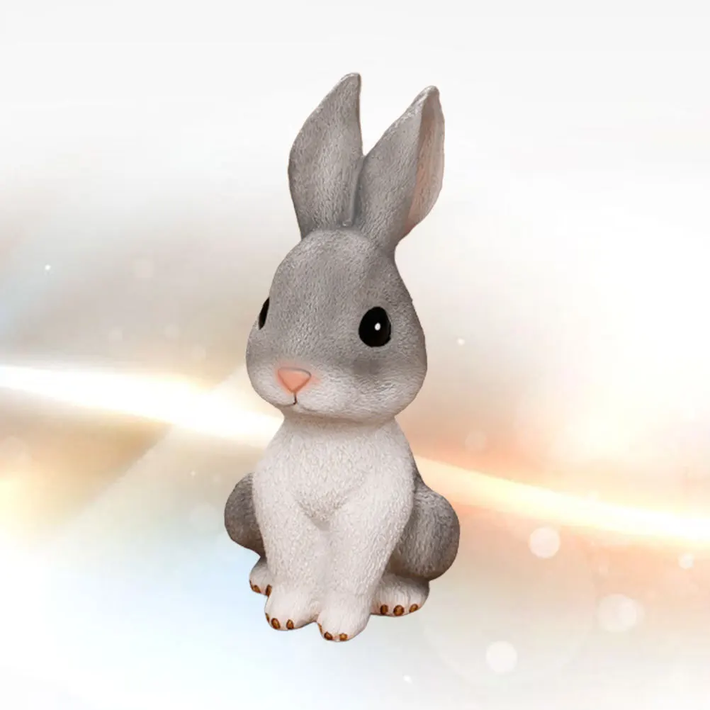 

1Pcs Resin Rabbit Adornment Bunny Decoration Creative Animal Shape Desktop Decor for Children Adults Home Office Desk Accessory
