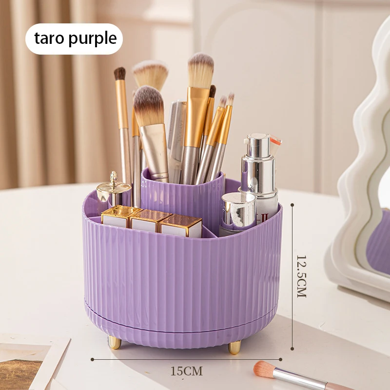 360° Rotating Makeup Tool Storage Box Desktop Organizer Cosmetic Brushes Holder Lipstick Eyebrow Pencil Holder Jewelry Container view 6