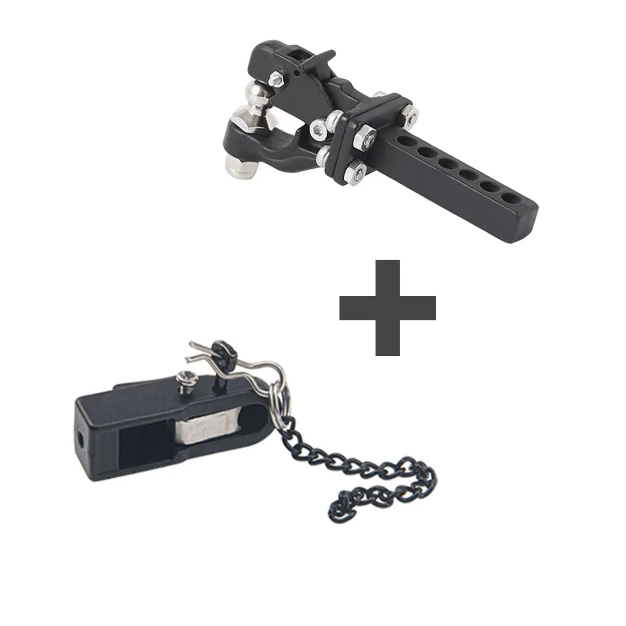 Metal RC Trail Tow Hitch set Rogue hook M3 Ball Trailer head hook Buckle Link Towing hook for TRX4 Axial SCX10 1/10 RC Crawler