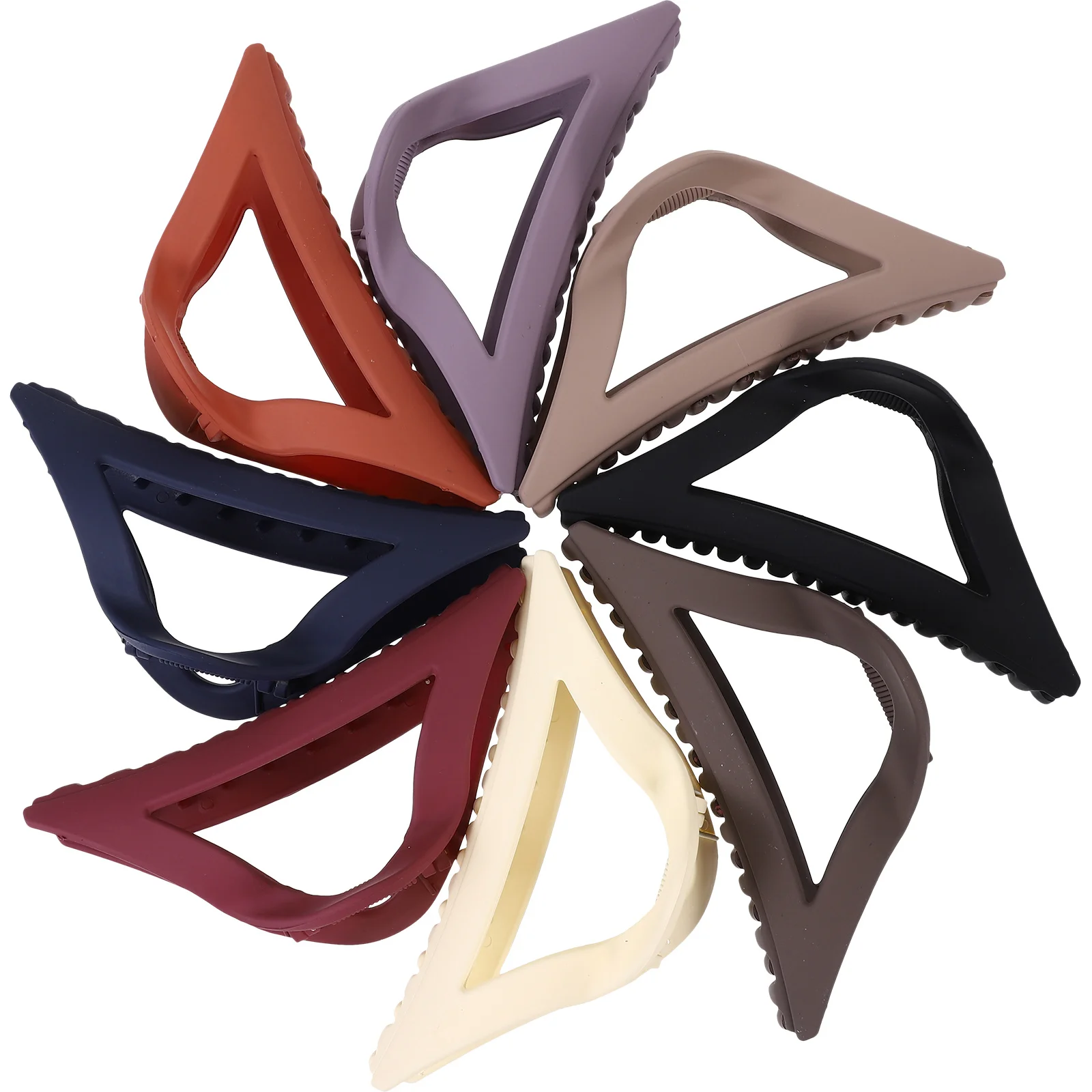 8pcs Triangular Claw Clips Big Jaw Clamps For Women Stylish Hair Accessories Decorative Barrettes For Thick Fine