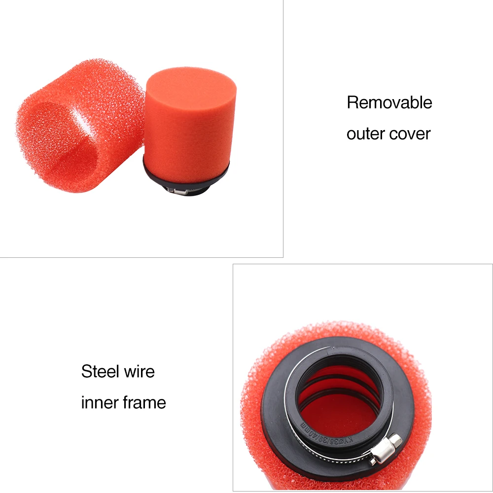 Sclmotos- Motorcycle Carburetor Foam Air Filter 35 38 42 45 48mm Sponge Cleaner Moped Scooter Dirt Pit Bike Kayo BSE GY6 DIO