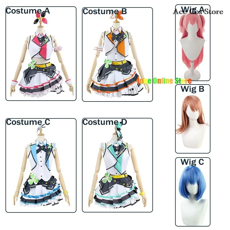 Scène colorée du projet Sekai! Feat. Costume de Cosplay Kiritani Haruka Hanasato Minori Momoi Airi Hinomori Shizuku