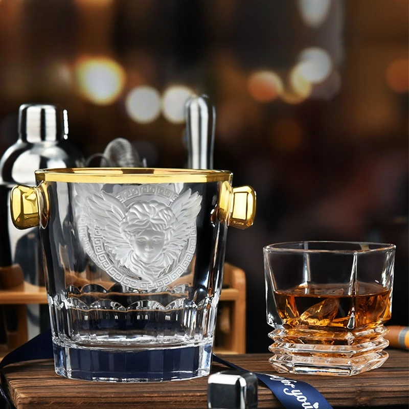 

Modern ice bucket, fruit champagne bucket, household outdoor personalized transparent ice bucket