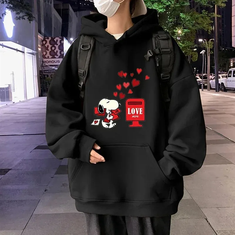 

Cartoon Cute Snoopy Men Hoodies Daily Anime Casual Fashion Graphics Creative Cozy Popular Hip Hop Male Sweatshirts Autumn Winter