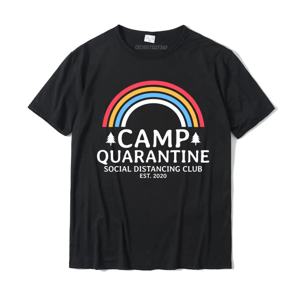 

Retro Vintage Camp Quarantine Funny Social Distancing Gift Aesthetic Cotton Design Tops Shirt Fitted Mens Tshirts Casual