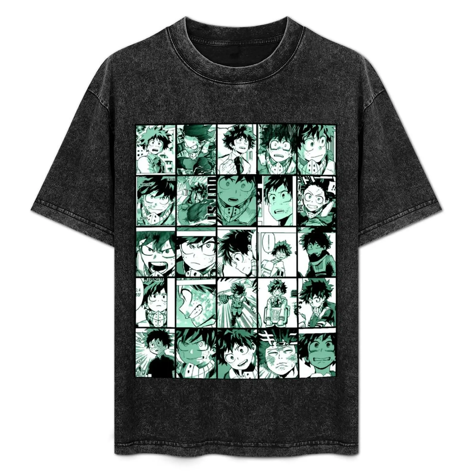 Midoriya Izuku collage color version T-Shirt customizeds Aesthetic clothing graphic tee shirt mens t shirt