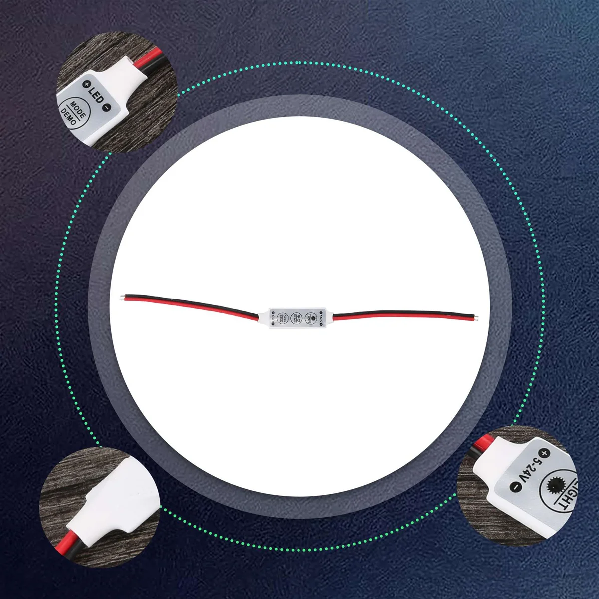 Módulo de Control con cable de 5x12V con Flash estroboscópico para coche o casa, tira LED/bombillas