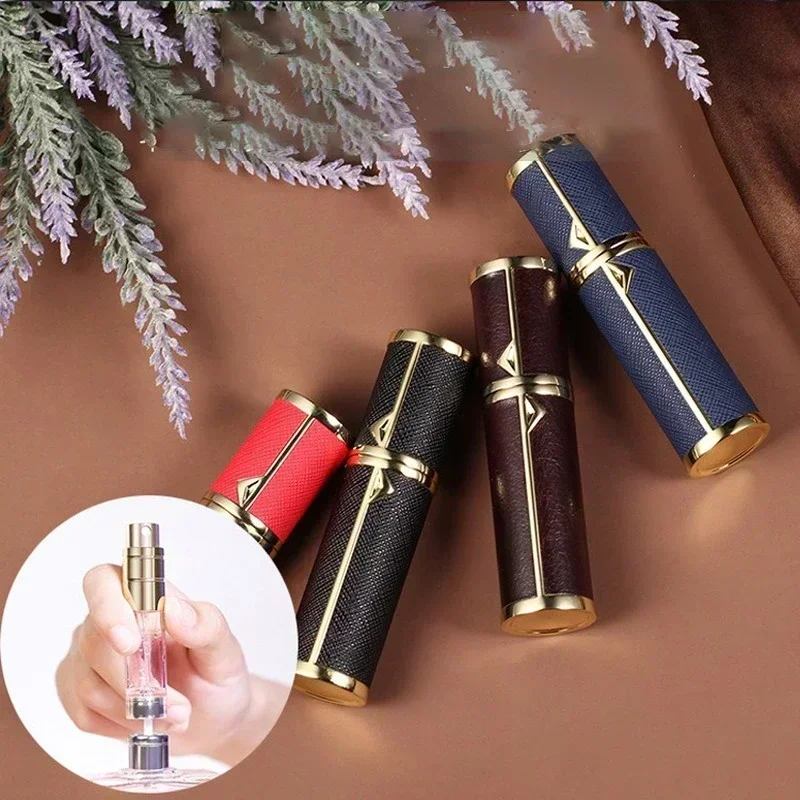 5ml ขวดน้ําหอมหนังรีฟิลน้ําหอม Atomizer สําหรับสเปรย์ขวด Ultra Fine กลิ่นหอมคอนเทนเนอร์ที่ว่างเปล่า