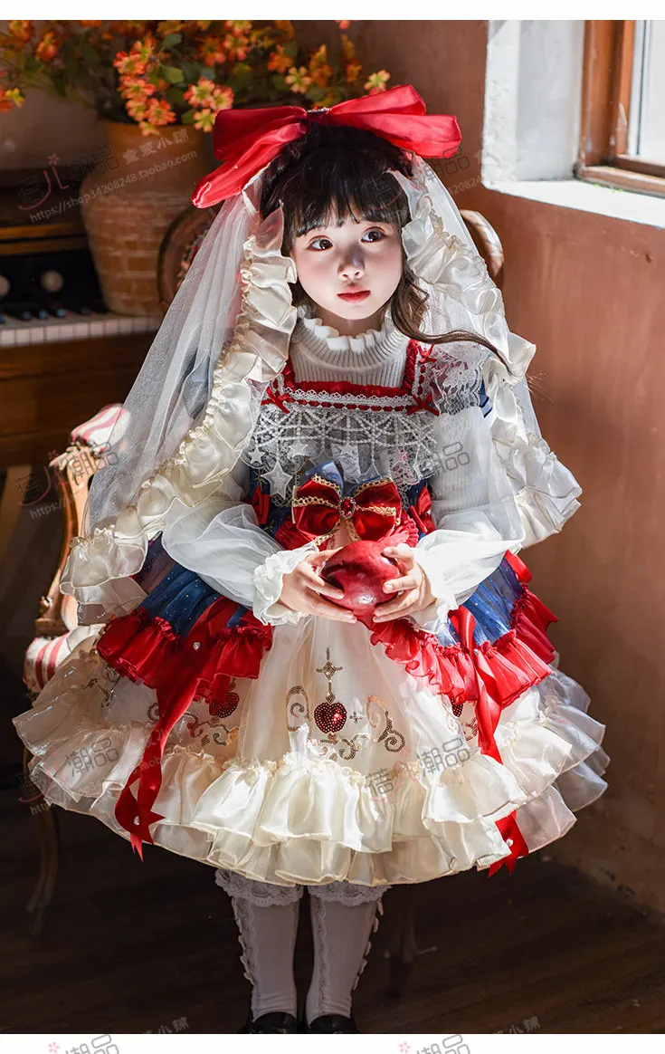 2026 Spring and Autumn Original Sweet Baby Girls Lolita Princess Dress Kids Heavy Luxury Tulle Puffy Birthday Party Ball Gown